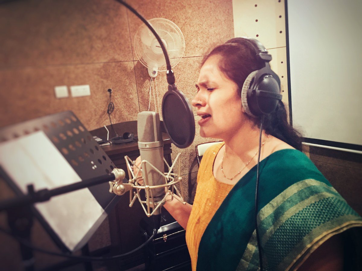 A voice in the recording booth